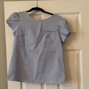 SHEIN Blue and White Striped Top